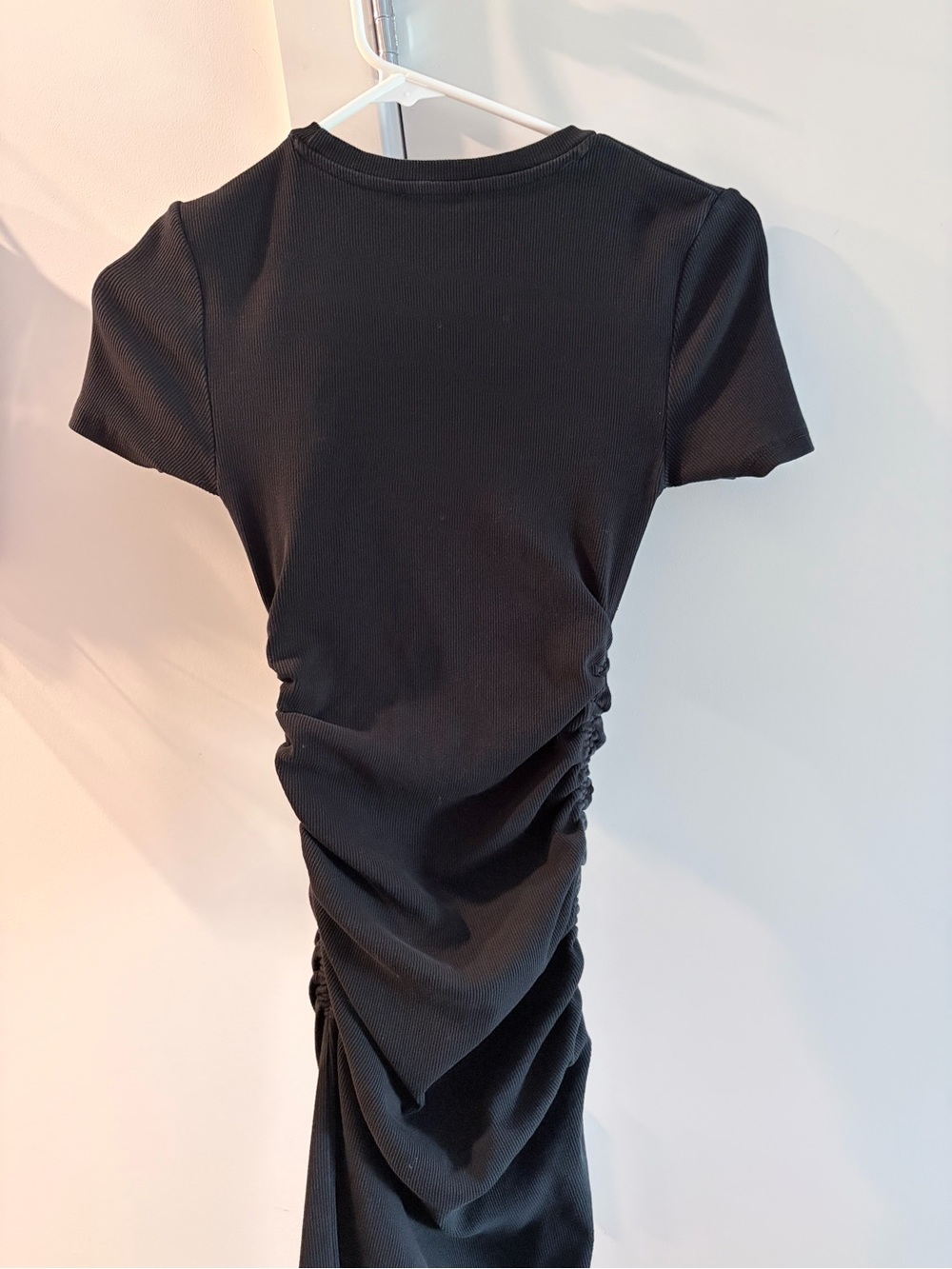 Zara Black Ruched Midi Dress Small